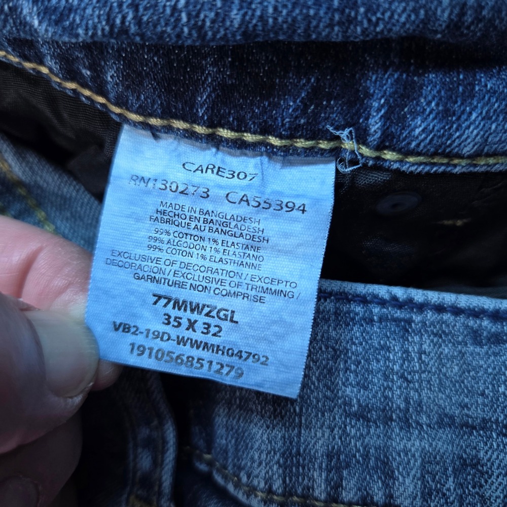 Wrangler Retro Slim Boot Jeans Mens 35x32 Blue Denim Western Cowboy Casual - Picture 3 of 10